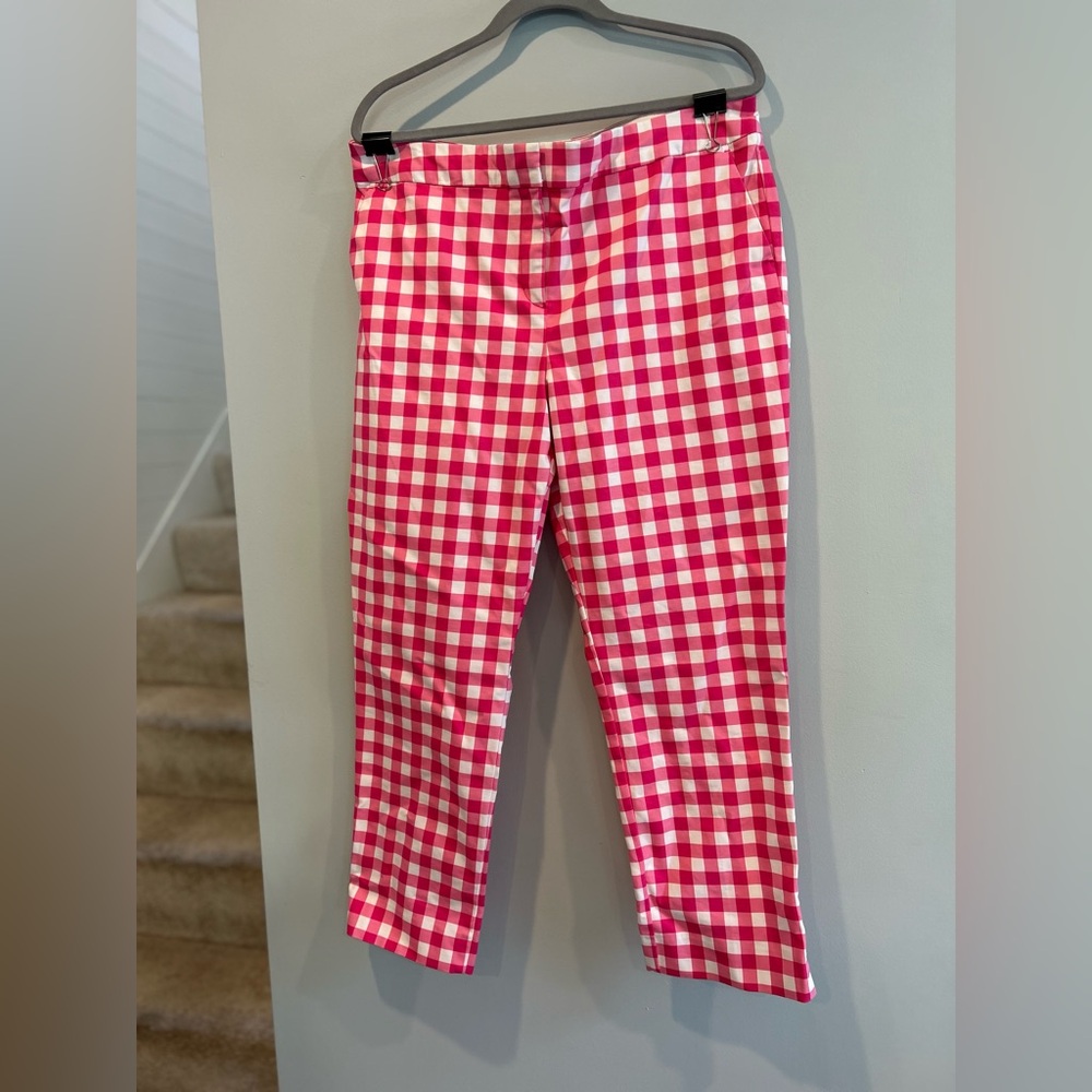 Boden pink gingham pants